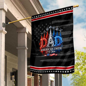 Dad USA 250th Anniversary Patriotic Garden Flag Jet Fighter American Flag Father's Day 4th of July