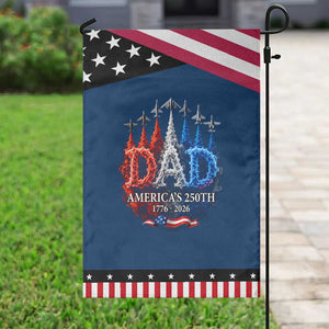 Dad USA 250th Anniversary Patriotic Garden Flag Jet Fighter American Flag Father's Day 4th of July