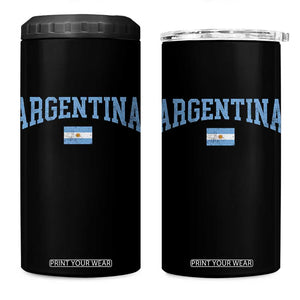 Argentina Sports Throwback Design Vintage Argentinian Flag 4 in 1 Can Cooler Tumbler TS11 One Size: 16 oz Black Print Your Wear