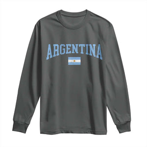 Argentina Sports Throwback Design Vintage Argentinian Flag Long Sleeve Shirt TS11 Dark Heather Print Your Wear