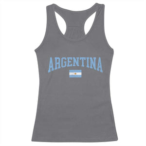 Argentina Sports Throwback Design Vintage Argentinian Flag Racerback Tank Top TS11 Charcoal Print Your Wear