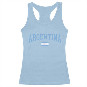 Argentina Sports Throwback Design Vintage Argentinian Flag Racerback Tank Top TS11 Light Blue Print Your Wear