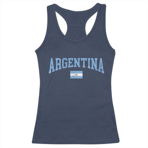Argentina Sports Throwback Design Vintage Argentinian Flag Racerback Tank Top TS11 Navy Print Your Wear