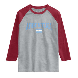 Argentina Sports Throwback Design Vintage Argentinian Flag Raglan Shirt TS11 Heather Gray Heather Red Print Your Wear