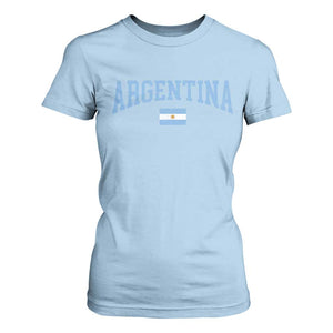 Argentina Sports Throwback Design Vintage Argentinian Flag T Shirt For Women TS11 Light Blue Print Your Wear