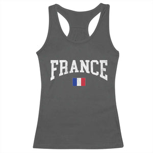 France Sports Throwback Design Vintage French Flag Racerback Tank Top TS11 Dark Heather Print Your Wear