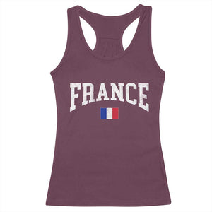 France Sports Throwback Design Vintage French Flag Racerback Tank Top TS11 Maroon Print Your Wear