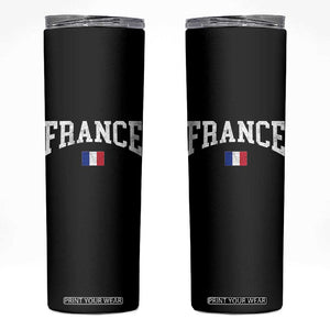 France Sports Throwback Design Vintage French Flag Skinny Tumbler TS11 Black Print Your Wear