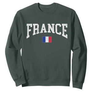France Sports Throwback Design Vintage French Flag Sweatshirt TS11 Dark Forest Green Print Your Wear