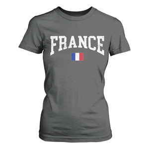 France Sports Throwback Design Vintage French Flag T Shirt For Women TS11 Dark Heather Print Your Wear