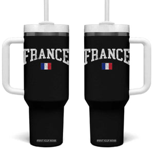 France Sports Throwback Design Vintage French Flag Tumbler With Handle TS11 One Size: 40 oz Black Print Your Wear