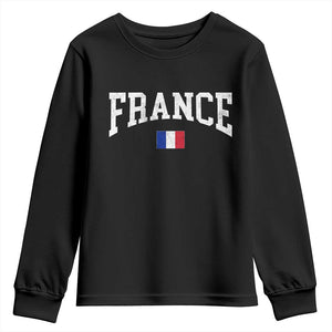France Sports Throwback Design Vintage French Flag Youth Sweatshirt TS11 Black Print Your Wear