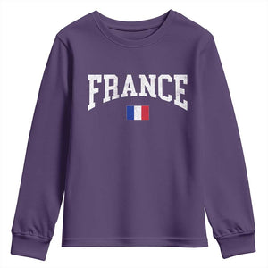 France Sports Throwback Design Vintage French Flag Youth Sweatshirt TS11 Purple Print Your Wear