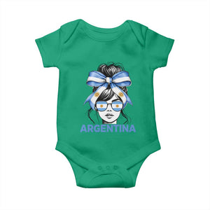 Messy Bun Argentina Pride Argentinian Girl Baby Onesie