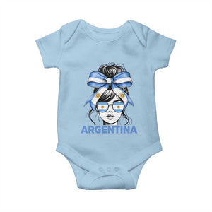 Messy Bun Argentina Pride Argentinian Girl Baby Onesie