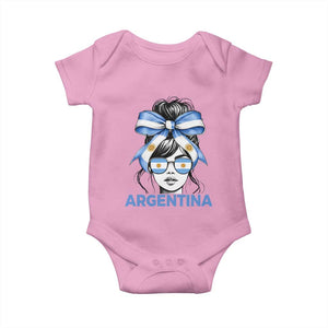 Messy Bun Argentina Pride Argentinian Girl Baby Onesie