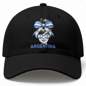 Messy Bun Argentina Pride Argentinian Girl Baseball Cap