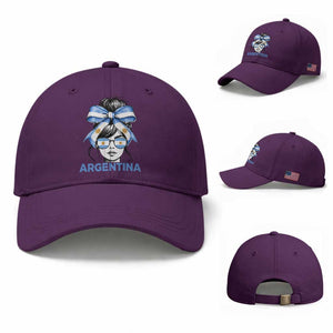 Messy Bun Argentina Pride Argentinian Girl Baseball Cap