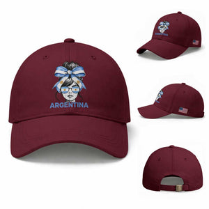 Messy Bun Argentina Pride Argentinian Girl Baseball Cap