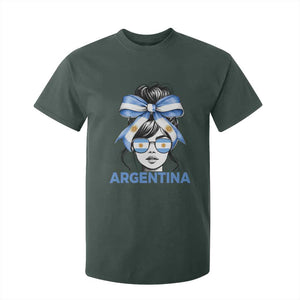 Messy Bun Argentina Pride Argentinian Girl T Shirt For Kid