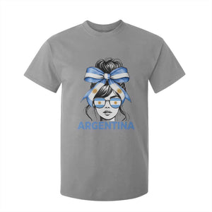 Messy Bun Argentina Pride Argentinian Girl T Shirt For Kid