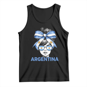 Messy Bun Argentina Pride Argentinian Girl Tank Top