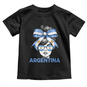 Messy Bun Argentina Pride Argentinian Girl Toddler T Shirt TS11 Black Print Your Wear