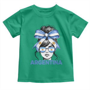 Messy Bun Argentina Pride Argentinian Girl Toddler T Shirt TS11 Irish Green Print Your Wear