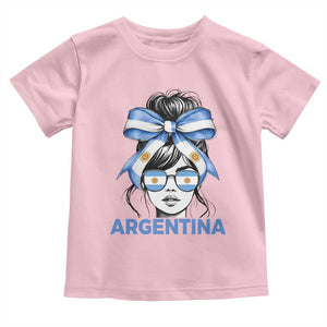 Messy Bun Argentina Pride Argentinian Girl Toddler T Shirt TS11 Light Pink Print Your Wear