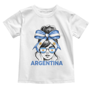 Messy Bun Argentina Pride Argentinian Girl Toddler T Shirt TS11 White Print Your Wear