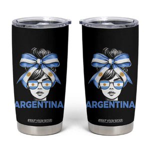 Messy Bun Argentina Pride Argentinian Girl Tumbler Cup TS11 Black Print Your Wear