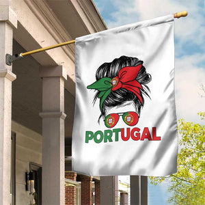 Portugal Messy Bun Girl Pride Portuguese Roots Garden Flag