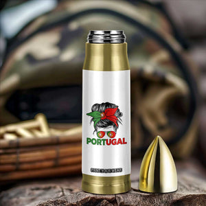 Portugal Messy Bun Girl Pride Portuguese Roots Bullet Tumbler