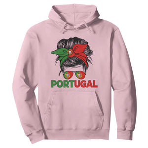 Portugal Messy Bun Girl Pride Portuguese Roots Hoodie