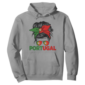 Portugal Messy Bun Girl Pride Portuguese Roots Hoodie