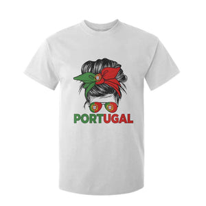 Portugal Messy Bun Girl Pride Portuguese Roots T Shirt For Kid