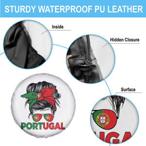 Portugal Messy Bun Girl Pride Portuguese Roots Spare Tire Cover