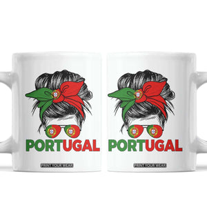 Portugal Messy Bun Girl Pride Portuguese Roots Coffee Mug
