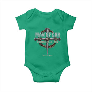 Man Of God Husband Dad Son Charlie Kirk Baby Onesie Vintage Christian Cross TS11 Irish Green Print Your Wear
