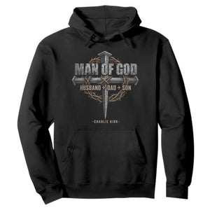 Man Of God Husband Dad Son Charlie Kirk Hoodie Vintage Christian Cross TS11 Black Print Your Wear