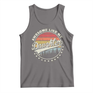 Awesome Like My Daughter Tank Top Funny Dad Quote Retro Father's Day TS11 Deep Heather Print Your Wear