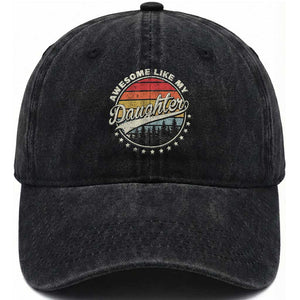 Awesome Like My Daughter Washed Cotton Baseball Cap Funny Dad Quote Retro Father's Day TS11 Print Your Wear