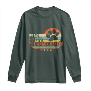 Fur Dad The Man The Myth The Snack Dealer Long Sleeve Shirt Dog Fathers Day TS11 Dark Forest Green Print Your Wear