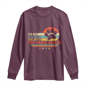 Fur Dad The Man The Myth The Snack Dealer Long Sleeve Shirt Dog Fathers Day TS11 Maroon Print Your Wear