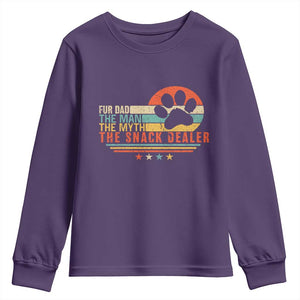 Fur Dad The Man The Myth The Snack Dealer Youth Sweatshirt Dog Fathers Day TS11 Purple Print Your Wear