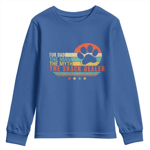 Fur Dad The Man The Myth The Snack Dealer Youth Sweatshirt Dog Fathers Day TS11 Royal Blue Print Your Wear