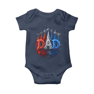 Patriotic Dad Jet Fighter American Flag 4th of July Baby Onesie TS11 Navy Print Your Wear