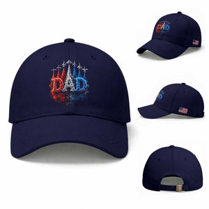 Patriotic Dad Jet Fighter American Flag 4th of July Baseball Cap TS11 Baseball Cap Universal Fit Dark Blue Print Your Wear