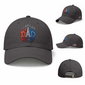 Patriotic Dad Jet Fighter American Flag 4th of July Baseball Cap TS11 Baseball Cap Universal Fit Dark Gray Print Your Wear