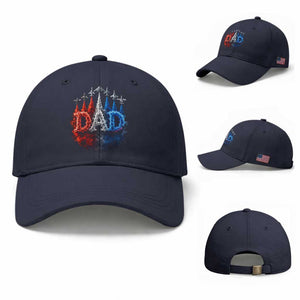 Patriotic Dad Jet Fighter American Flag 4th of July Baseball Cap TS11 Baseball Cap Universal Fit Navy Print Your Wear